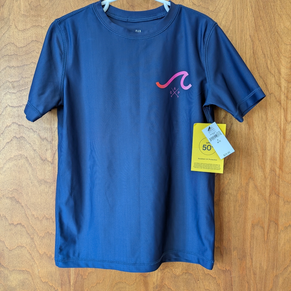 🌊 GapKids Navy Rashguard With Waves 6-7